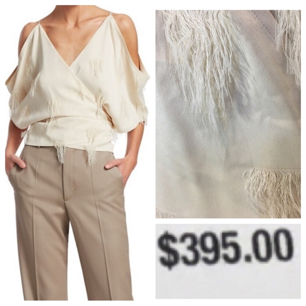 NWT! Helmut Lang Fringe Wrap Top